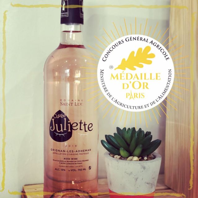 Notre cuvée ＪＵＬＩＥＴＴＥ 2019 est lauréate du concours général agricole 2020 🤗 avec une jolie médaille d’ⓞⓡ 🥇 #domainesaintluc #juliette #cga2020 #griganlesadhemar #rose2019